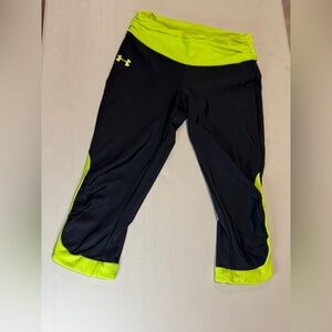 Under Armour Black and Green Performance Leggings